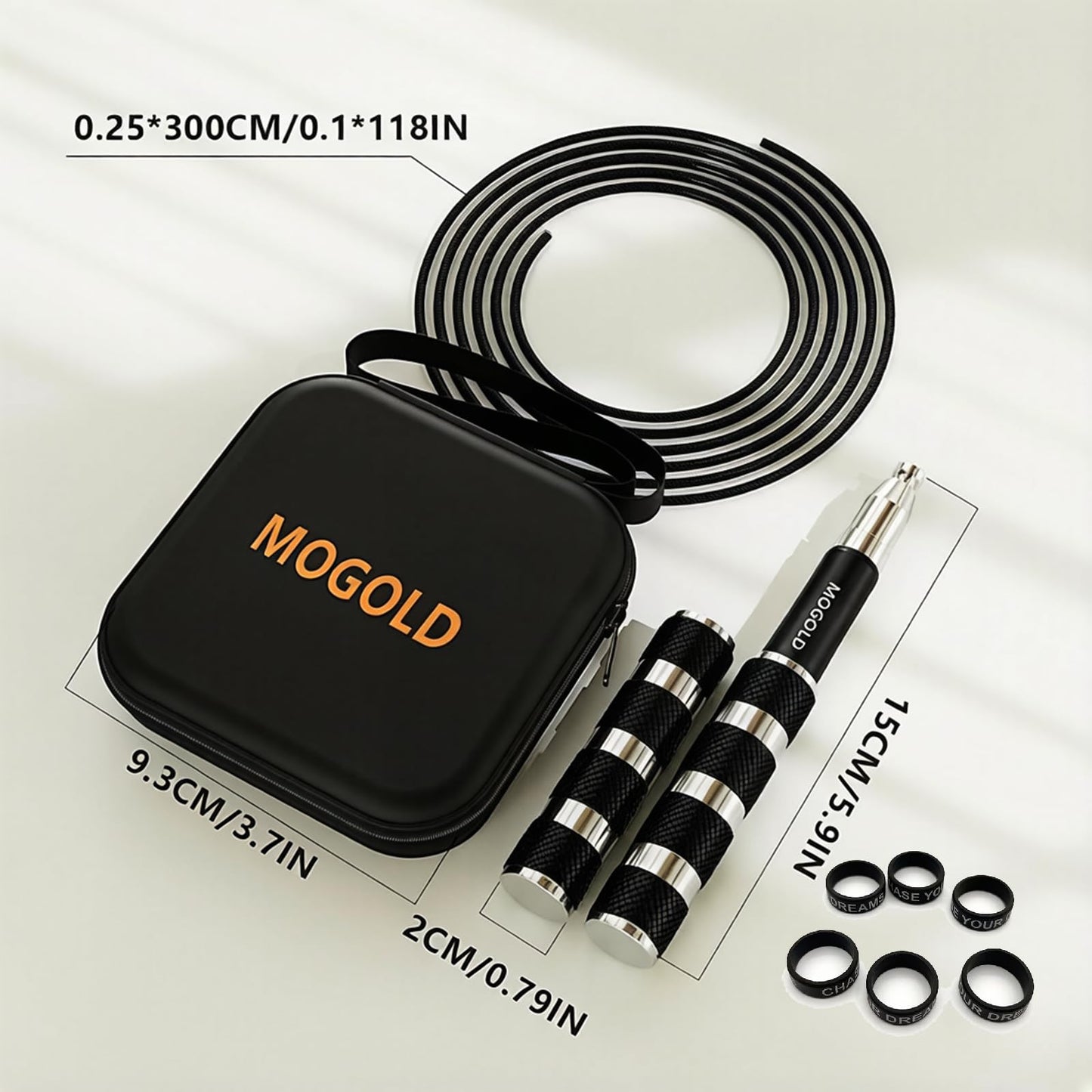 MOGOLD Speed Rope Jump Rope - Adjustable Tangle-Free Skipping Rope for Fitness, Boxing & Cardio - Durable PVC Cable for Men Women