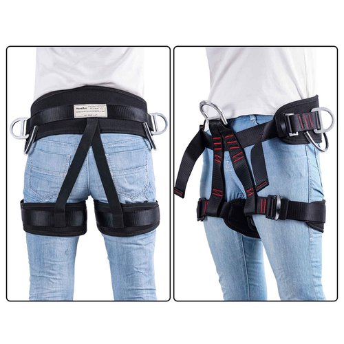 HandAcc Thicken Professional Safety Belt with Magnesium Alloy Connection Ring - Tree Climbing, Fire Rescue, Rappelling Gear