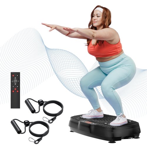 Vibration Plate Exercise Machine for Weight Loss and Lymphatic Drainage (Ebony Black)
