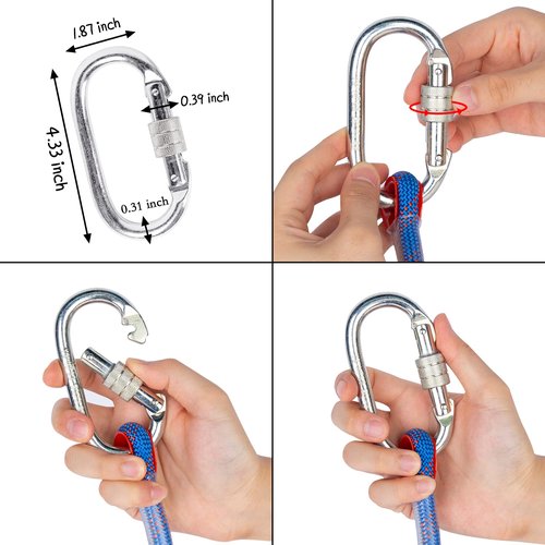 EMEKIAN 10 mm Black Indoor Outdoor Climbing Rope, 10 M (32 ft) Static Rock Climbing Rope for Escape Rope, Ice Climbing Equipment, Fire Safety Rescue Rope, with Non Slip Gloves
