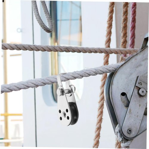 SOLUSTRE Collection 4pcs Stainless Steel Nylon Marine Pulley Blocks Boat Rigging Kit
