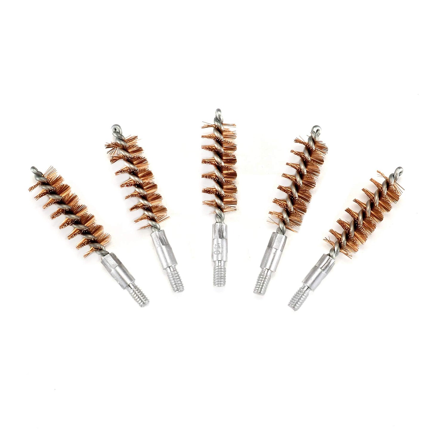 BOOSTEADY 5 Pcs Phosphor Bristle Bronze Bore Gun Cleaning Brush for Pistol Shotgun with 50 Professional Square Patches Multi-Caliber