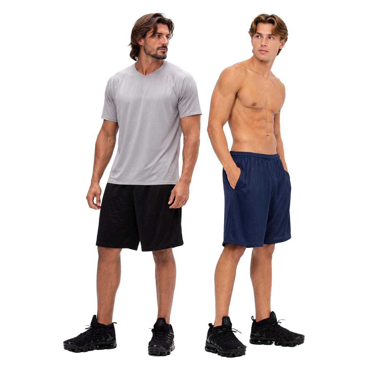 DEVOPS Men's 2-Pack Loose-Fit 10" Workout Mesh Shorts with Pockets Athletic