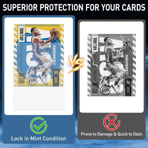 Card Sleeves,Trading Card Sleeve,300 Counts,Clear Plastic Card Protectors Fit for Baseball Card, Sports Cards, MTG Game Card Standard Cards (3.6" L x 2.6" W)