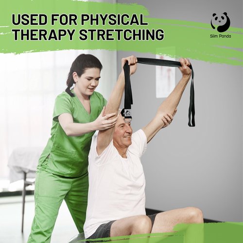 Slim Panda Yoga Strap with Adjustable D-Ring Buckle, Cotton Yoga Belt for Fitness, Pilates, Physical Therapy, Improve Flexibility (10+ Colors, 6 Feet/8 Feet)