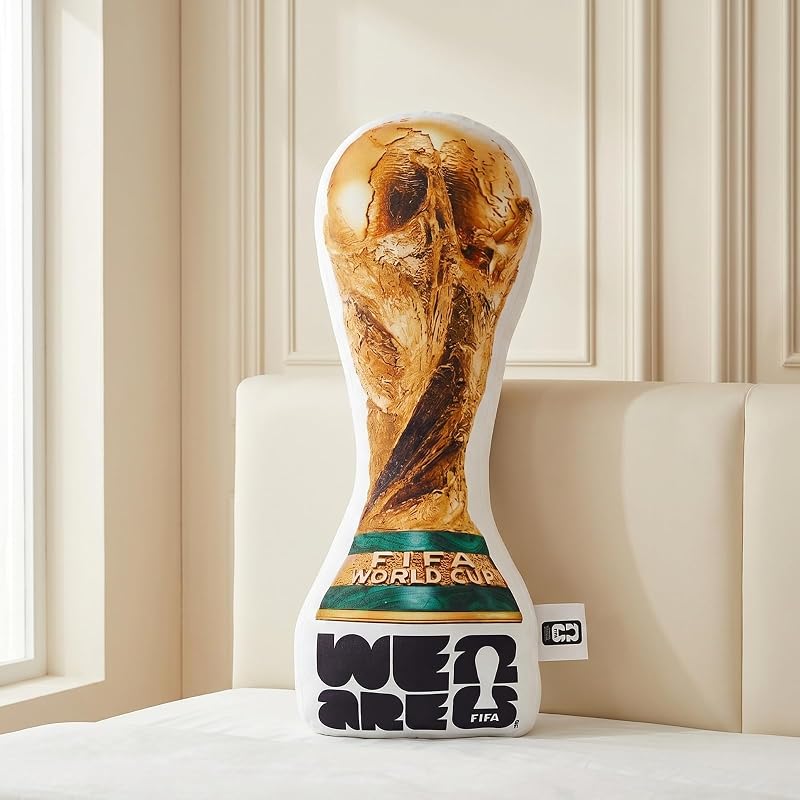 MESUCA FIFA World Cup 2026 Trophy Plush Pillow - 19 Inch, Golden Variation