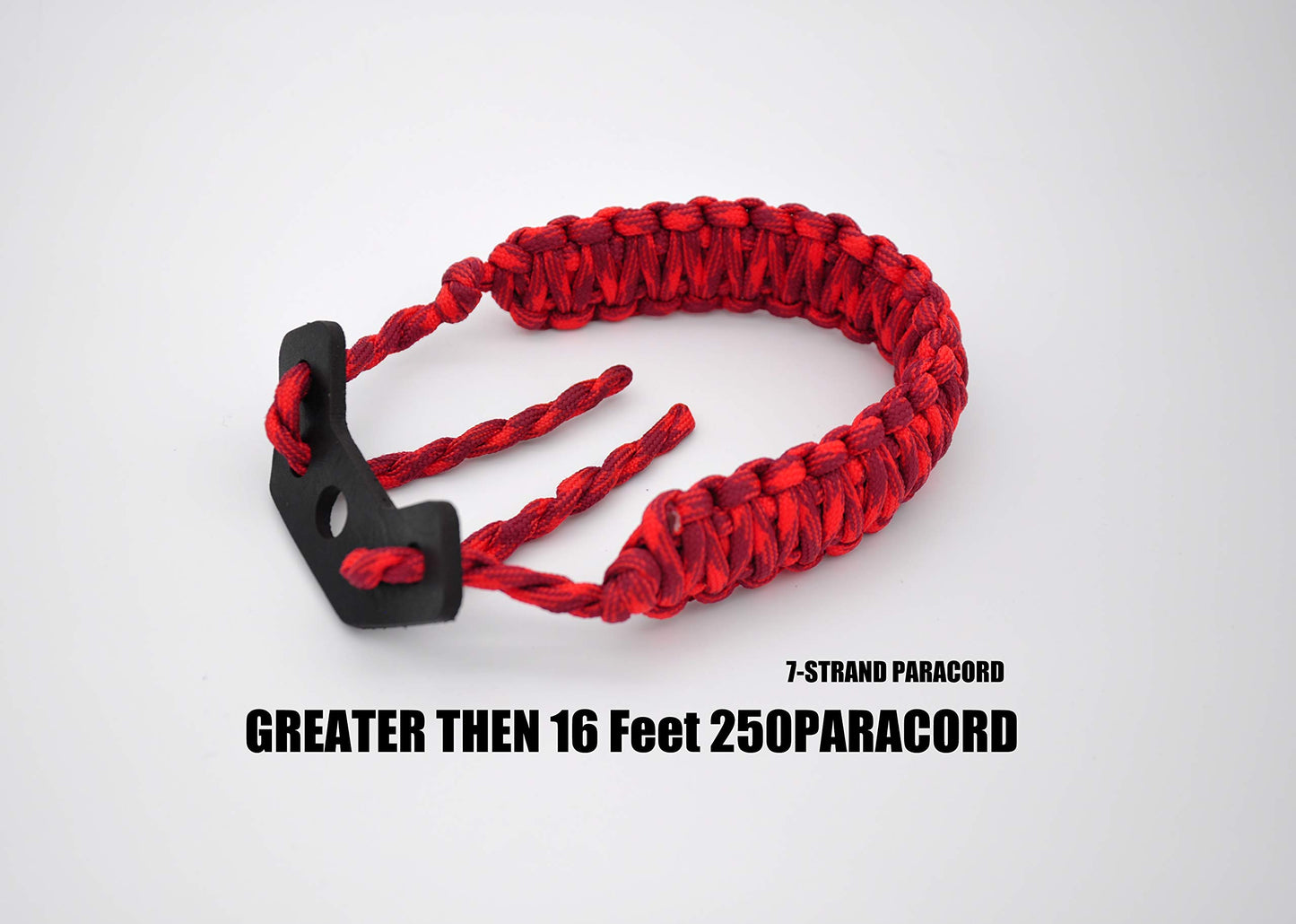 HZUTUZH Bow Archery Wrist Sling 250 Paracord - Multi Functional Survival Compound Bow Wrist Sling for Hunting & Shooting - No Stabilizer Needed - Successive Length Greater Then 20 Feet (RED)