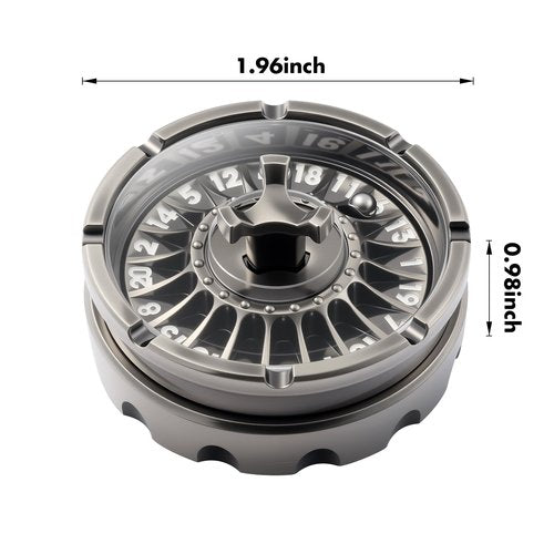 DNDND Roulette D20 Spinner Dice Set with Gift Box for Dungeons and Dragon DND RPG Tabletop Games (Silver)