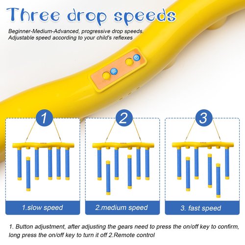 Catching Sticks Game,Reflex Challenge Game,Drop Sticks Challenge Game,Adjustable Speed Catching Game,Drop Sticks Game Challenge Game,Hand Eye Coordination Training Toy，Remote Control 3 Adjustable