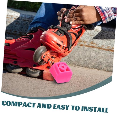 YARNOW Universal Roller Skate Brake Stopper for Kids, Non-Slip Rubber Inline Skate Brake Pads, Durable and Easy to Install, Pink