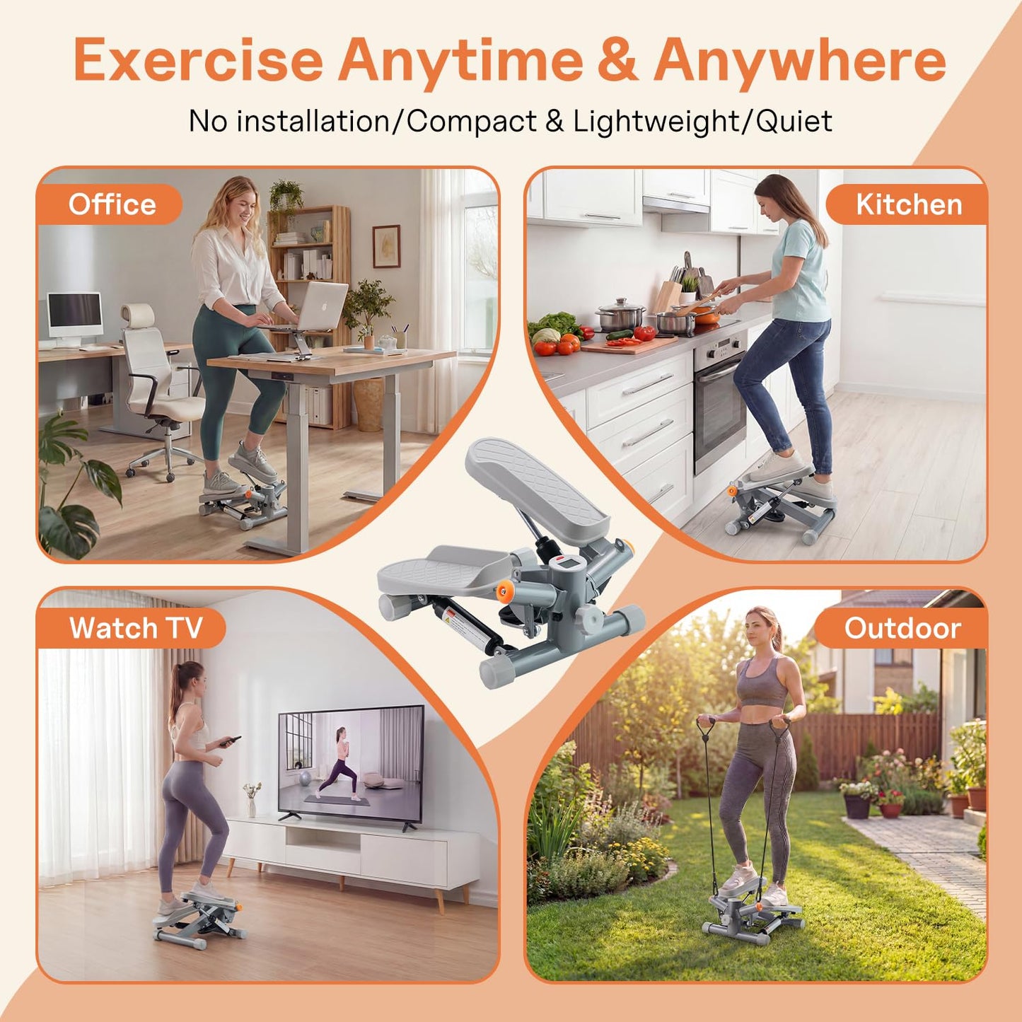 YYJO Twist Mini Stepper with Resistance Bands
