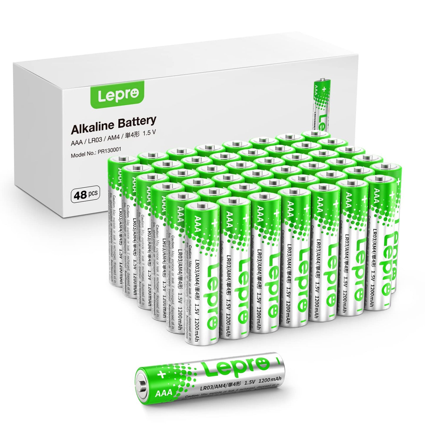 Lepro AAA Batteries 48 Pack, Triple A Batteries with Ultra Long-Lasting Power – High Performance, 1.5V Leak-Proof, Corrosion-Resistant Alkaline AAA Batteries, Ideal for Home & Office Devices