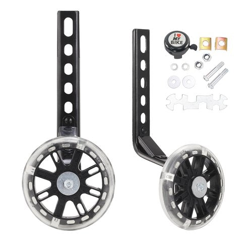 Tayizoo Training Wheels for Bike,Compatible for Bikes of 12/14/16/18/20 Inch,Flash Mute Wheel,1 Pair