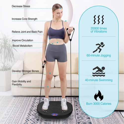AXV Vibration Plate Exercise Machine Whole Body Workout Vibrate Fitness Platform Lymphatic Drainage Machine for Weight Loss Shaping Toning Wellness Home Gyms Workout
