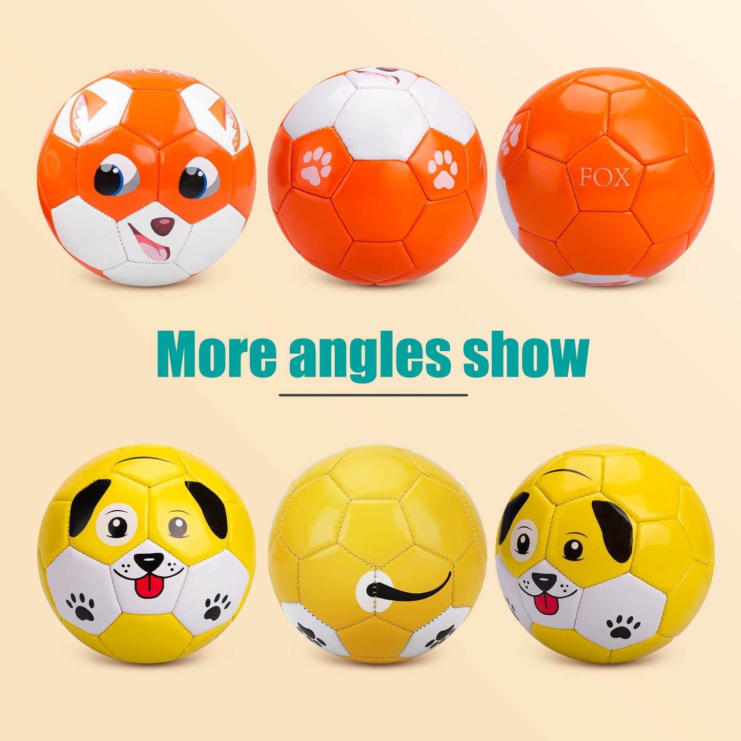 Toddler Soccer Ball Size 2 - Small Soft Kids Ball 2 Pack for Ages 1-5 Cartoon Sports Toy Boys Girls - Great Soccer & Birthday Gift for Baby, Toddlers & Kids Indoor Outdoor Games