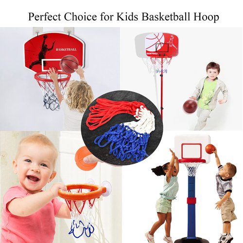 Small Replacement Net for Mini Basketball Hoop Fits 8 Loops, 8"-10.25" Rims, All Weather Anti Whip