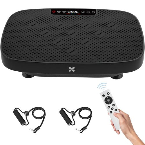 CITXMOTI Vibration Plate Exercise Machine, Ultra-Quiet Vibration Plate for Lymphatic Drainage & Body Toning, Whole Body Vibration Platform with Auto Mode, Resistance Band, Home Gyms Equipment (Black)