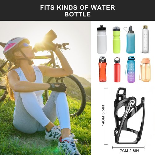 Binudum Bike Water Bottle Holder with Screws Lightweight Cycling Bicycle Water Bottle Holder for Road, Mountain Bike (Black)