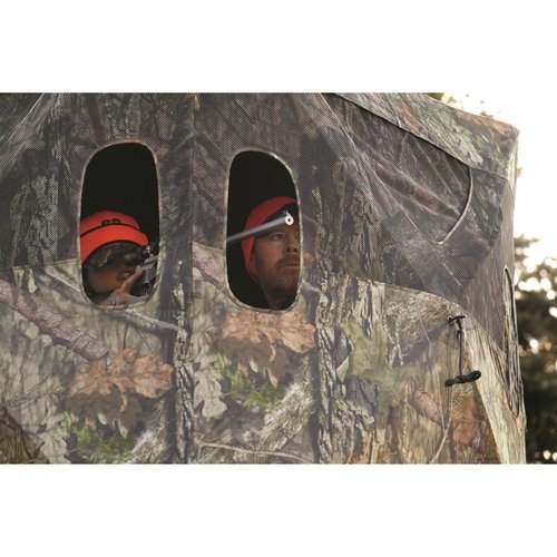 Guide Gear 6 Foot Tripod Hunting Tower Blind, 2-Man Stand Elevated, Hunting Gear Equipment Accessories, 4 by 4 Mossy Oak Country Roots