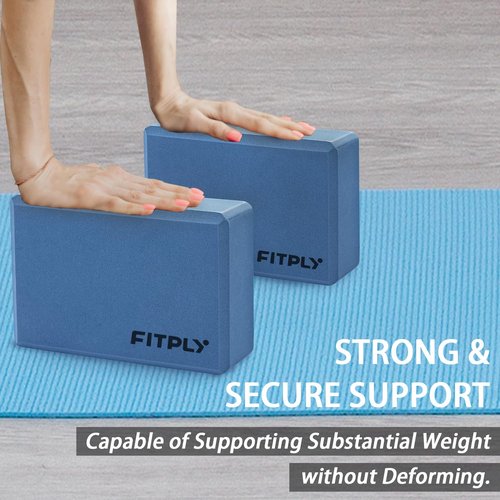 Fitply Yoga Blocks 2 Pack - Non-Slip Yoga Brick & Foam Blocks Yoga Set, High-Density Pilates Block for Stretching, Meditation, and Exercise Blocks Foam, Ideal for Deep Poses
