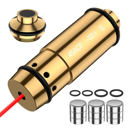 Vstranics 45ACP Laser Training Cartridge Dry Fire Training System with Rubber Snap Cap, O-Rings and 3 Set Batteries for Dry Fire Practice and Shooting Training