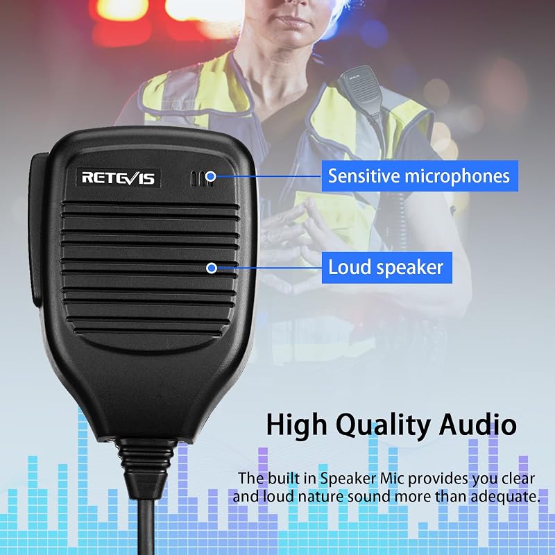 Retevis 2-Pin Shoulder Speaker Mic – 5 Pack (Variation: 5) for RT Series Walkie Talkies