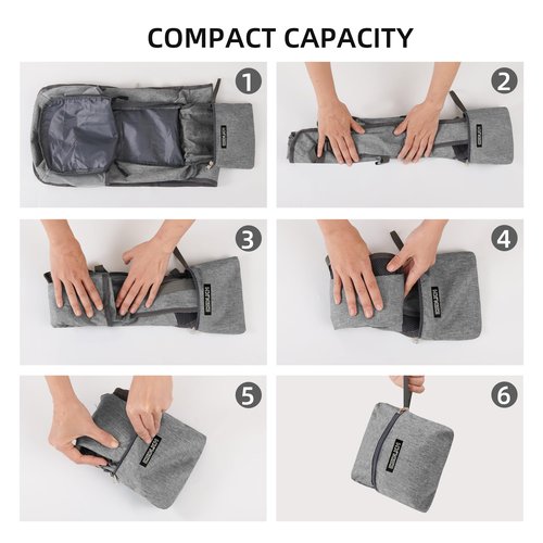 ESDLKH Small Hiking Backpack with Detachable Front Phone Holder, Foldable Packable Back pack with Chest and Waist Strap, Lightweight Daypack for Women Men (Gray, 15L)