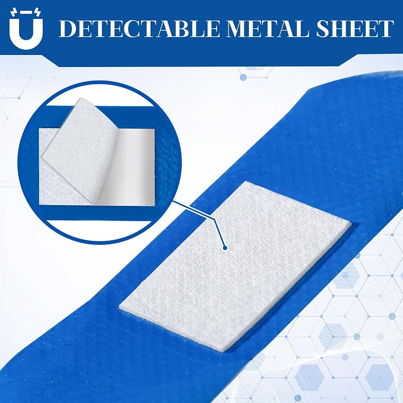 Geiserailie 200 Pcs Blue Metal Detectable Bandages 3" x 1" — Variation: 200