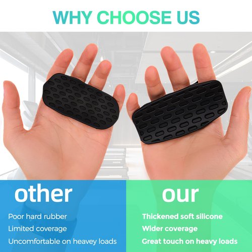 Nxvlto Gym Grips for Weight Lifting: 2025 Soft Silicone Weight Lifting Grips for Men Women, Fingerless Workout Gloves for Palm Protection, Dumbbell, Barbell, Pull Up, Deadlifts - Black