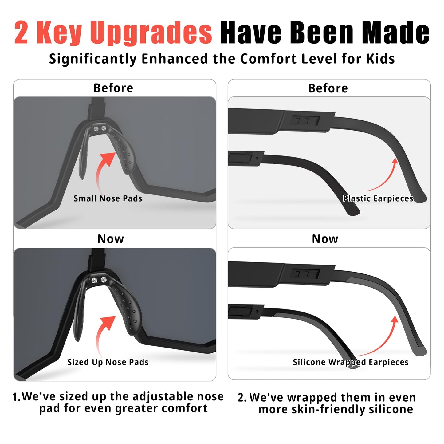 X-TIGER Polarized Youth Baseball Sunglasses UV400 Kids Sunglasses Boys Girls 8-12 Youth for Softball Cycling Sports Glasses