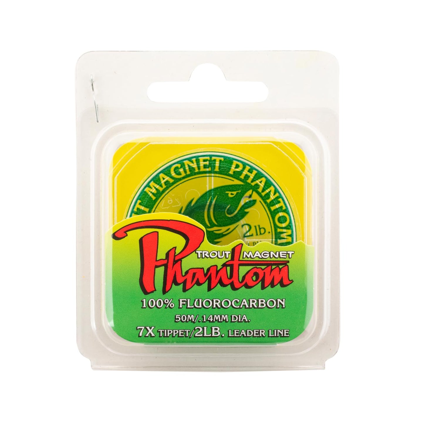Trout Magnet Phantom Fluorocarbon Leader, 4 lb (5x), Ultra-Invisible, 100% Fluorocarbon Clear Leader Line (Tippet) for Trout & Clear Water Fishing, 50m Spool