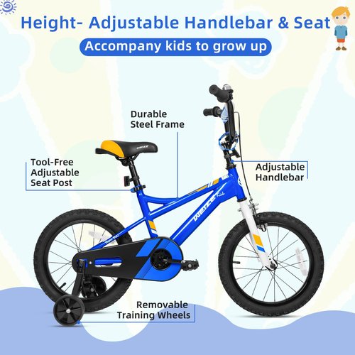 WEIZE Kids Bike, 14 18 20 Inch Children Bicycle for Boys Girls Ages 3-12 Years Old, Rider Height 35-60 Inch, Coaster Brake, Multiple Color Options