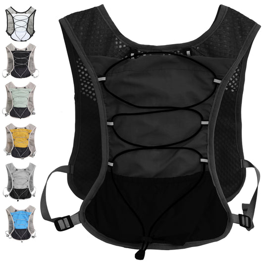 Hydration Running Vest Ultra-Lightweight for Women Men [2025 Upgraded], Breathable All-Weather Water Vest Hiking Backpack, Adjustable Water Backpack for Hiking, Cycling, Trail Marathon Race - Black