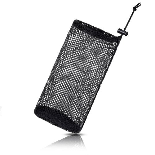 EupHHonycs Black Nylon Mesh Golf Pouch, Golf Ball Storage Bag, Black Golfs Ball Bag, Carries 48-56 Golfs Balls, Multi-Purpose Net Pouch, With Locking Drawstring Closure