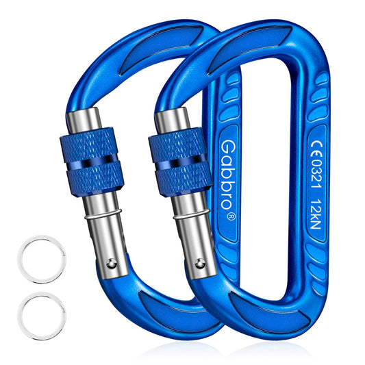 Gabbro Carabiner Clips Heavy Duty 12kN (2697 lbs), Wiregate Aluminum Lightweight Caribeener for Hammock, Hiking, Camping, Water Bottle, Dog Leash Harness, Keychains