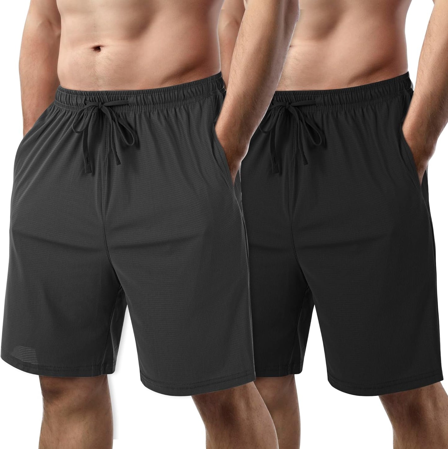 2 Pack Mens Running Athletic Shorts for Men's Lightweight Workout Gym Shorts Quick Dry Hiking Basketball