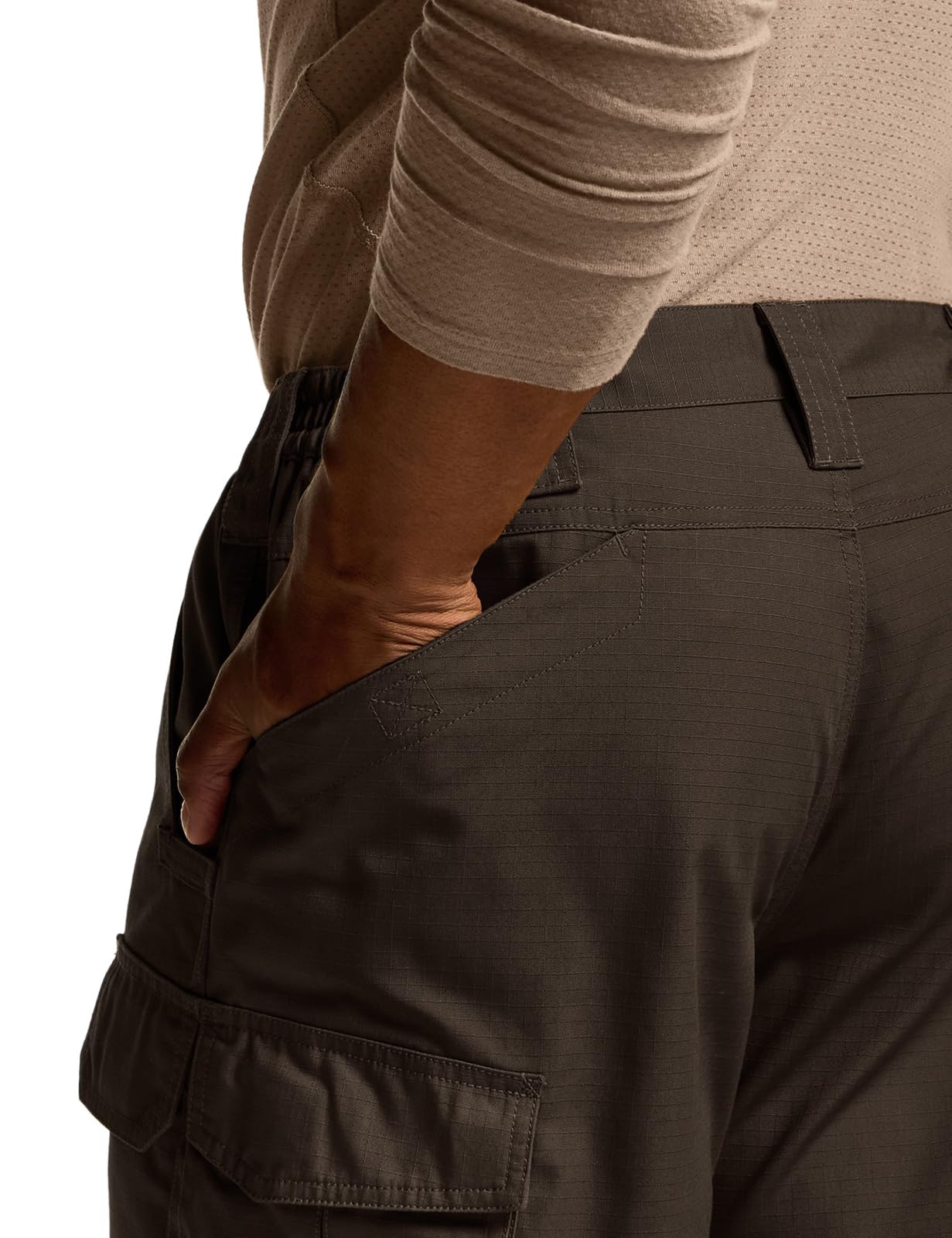 CQR Men's Tactical Pants, Water Resistant Ripstop Cargo Pants, Lightweight EDC Work Hiking Pants, Outdoor Apparel, Raider Mag Pocket Dark Brown, 38W x 32L