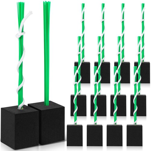 Shappy 12 Pieces 12 Pieces Base Plug with Tassel Baseball Base Plugs Anchor Baseball Field Heavy Duty Anchor Plugs with Tassel for Baseball Field Drill Softball Accessories (Green)