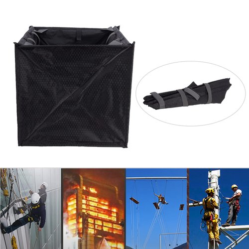 HappyFit Nylon Black Portable Folding Rock Tree Climbing Rope Basket Throwing Cord Storage Frame Bag Portable Tree Climbing Rope Basket for Sports Enthusiasts