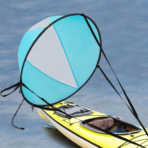 Paddle Board Sails,Durable Paddle Board Wind Sail,Foldable Simle Sail,Blue,Round Downwind Sail,Kit Kayak Wind Sail Kayak Paddle Board Accessories,for Paddle Boards, Kayaks, and Canoes.