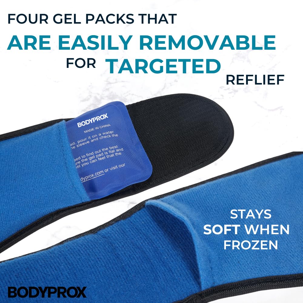 Bodyprox Face ice Pack for Jaw, Head and Chin, Adjustable Hot and Cold Wrap for Wisdom Teeth and TMJ Pain Relief, Nylon, Blue