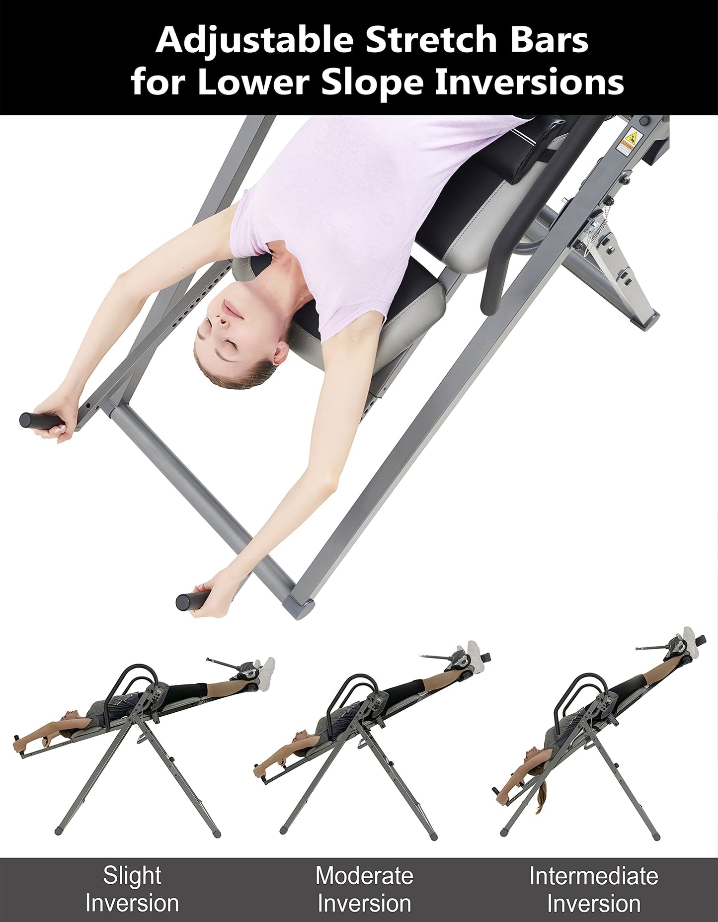 Innova ITX1200 Inversion Table with Adjustable Stretch Bars for Optimal Slope Inversion and Full Body Stretch