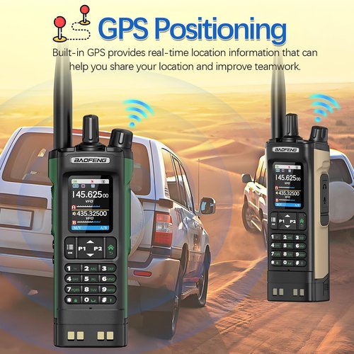 BAOFENG Radio UV32 Ham Radio Handheld 10W Rechargeable Walkie Talkies Long Range UV-32 Two Way Radio NOAA Weather Radio with GPS,Copy Frequency APP Programming 2500mAh Battery USB-C Charging (2P ack)