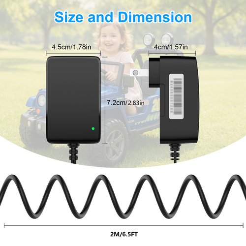 Charger for Razor MX350, Dirt Bike, Quad, E300, E100, Moped, 4 Wheeler, Pocket Rocket, Sports Mod Electric Scooter, 24V Motorcycle Cargador, 6.5 FT Adapter Cable, LED Indicator