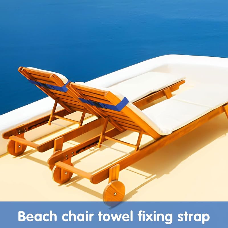 4 Pack Beach Towel Bands with Adjustable Buckles – 2×15.7 in Clips for Cruise Chairs