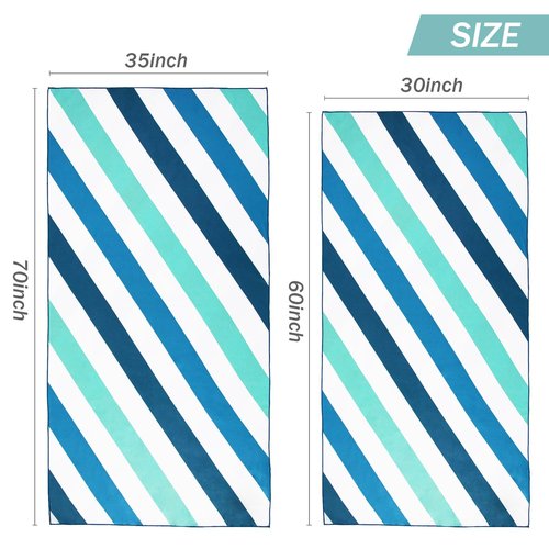 Whale Flotilla 4 Pack Large Quick Dry Beach Towel (30"x60"), Microfiber Sand-Free Beach Towel Set, Super Absorbent Compact Pool Travel Accessories, Purple/Navy/Aqua/Pink