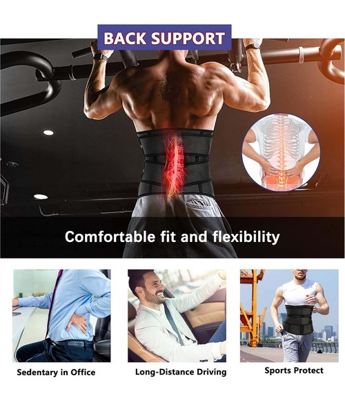 MOLUTAN Waist Trainer Trimmer for Men Tummy Control Shapewear Neoprene Sweat Belt for Weight Loss Slimming Body Shaper (Black, X-Large)