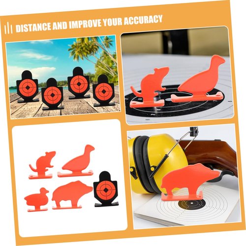 VOSAREA Pcs Steel Animal Targets for Shooting Practice Sturdy Metal Spinner Targets Bright Markings