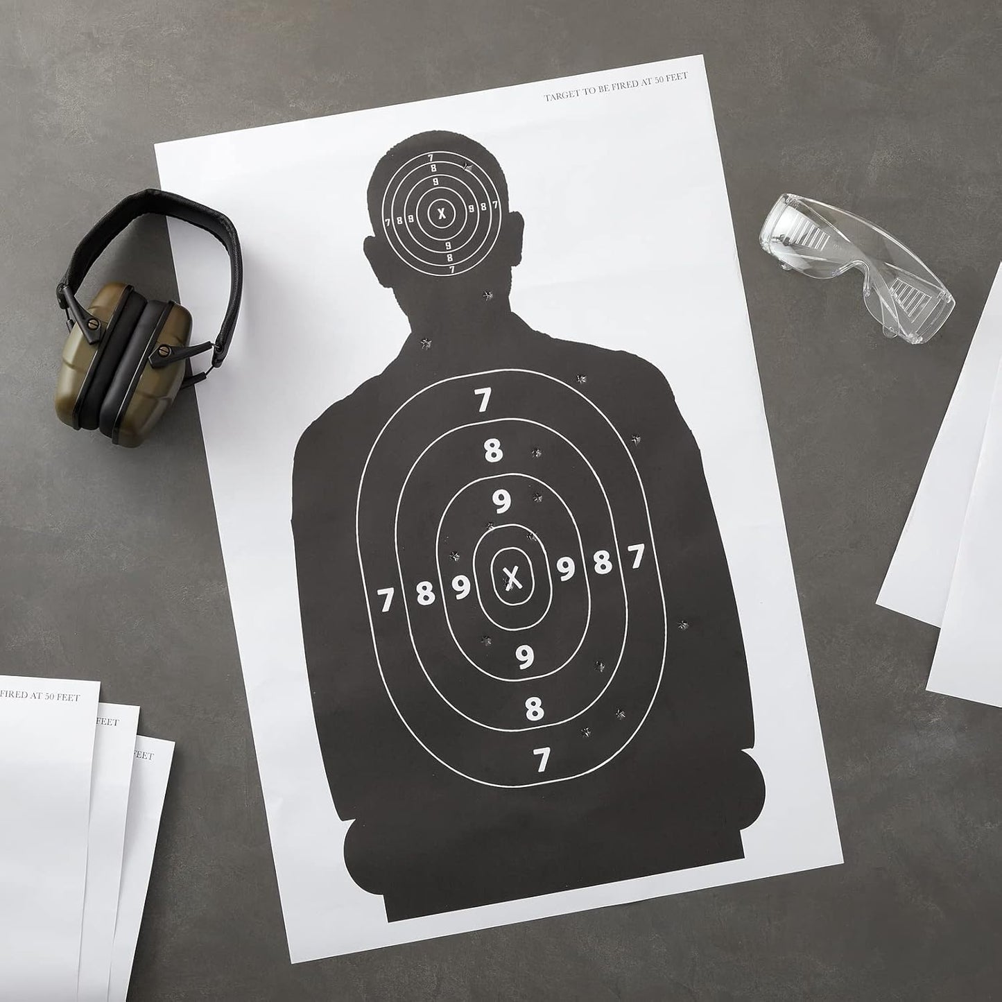 Juvale 50 Paper Targets for Shooting Range Practice - 17 x 25 Inch Silhouette Style Shooting Targets with Dual Scoring Zones for Airsoft BB Pellet Gun Training