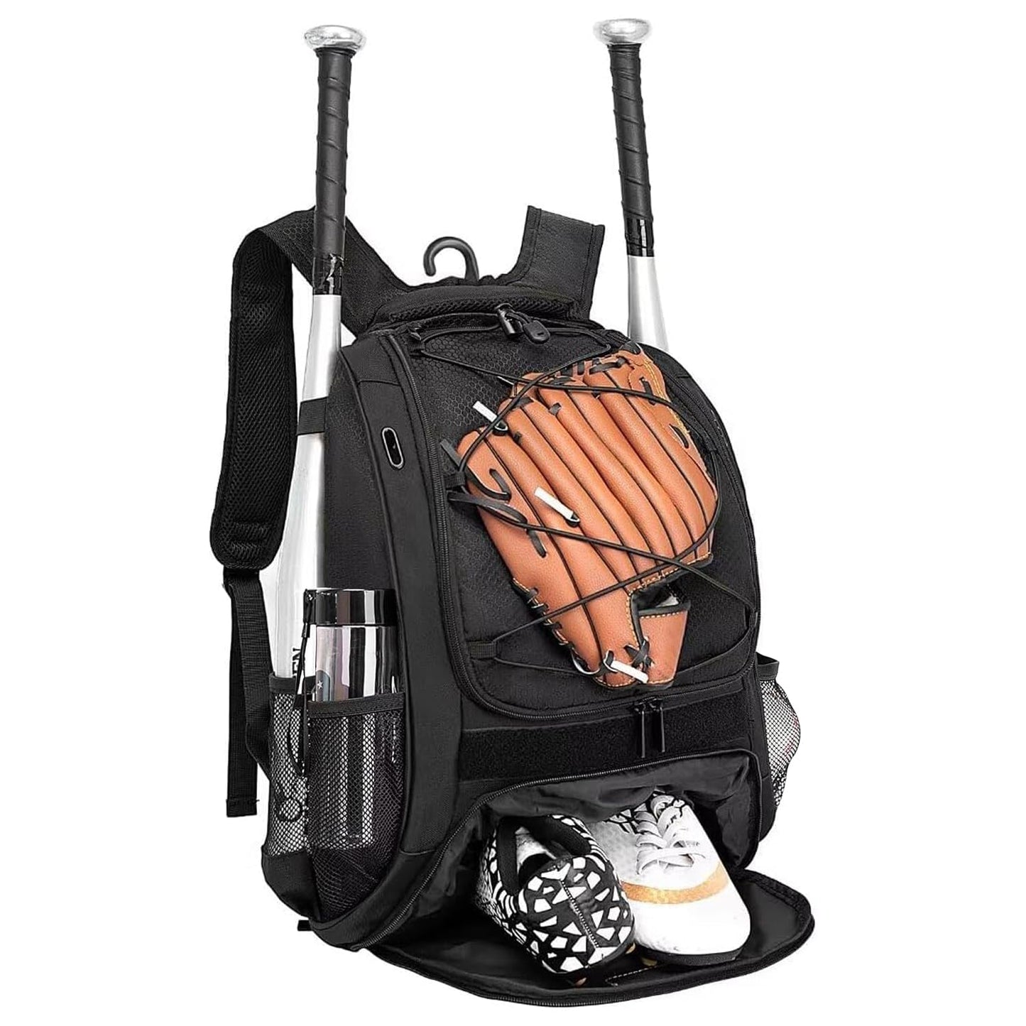 DAFISKY Baseball Bag Softball Backpack - Youth Adult T Ball Bat Equipment Bag with Bat Helmet Holders, Shoe Compartment